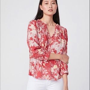 PAIGE Women's Jaylee Top In Multi Jungle Cat Muted Red Stitch Fix NWT Large